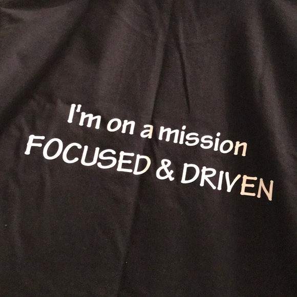 Black cotton tee shirts w slogan - Picture 3 of 3